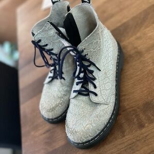 Dr martens pascal glitter lace up side zip combat boots 6